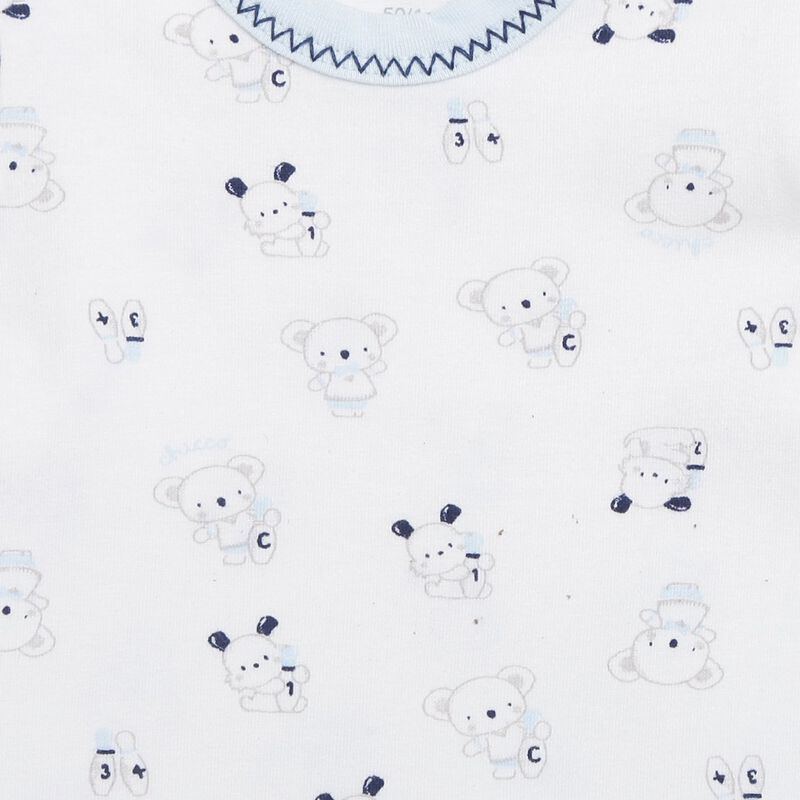 Printed Short-Sleeve Bodysuit Blue image number 5